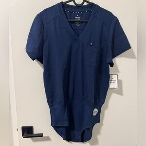 Beyond Scrubs V-neck Navy Blue Women's Bodysuit size L